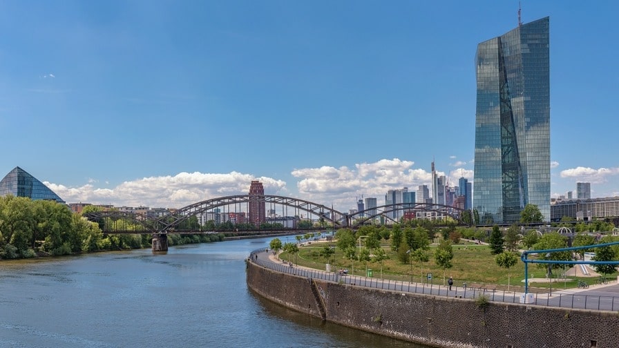 EZB Zentralbank in Frankfurt, Deutschland